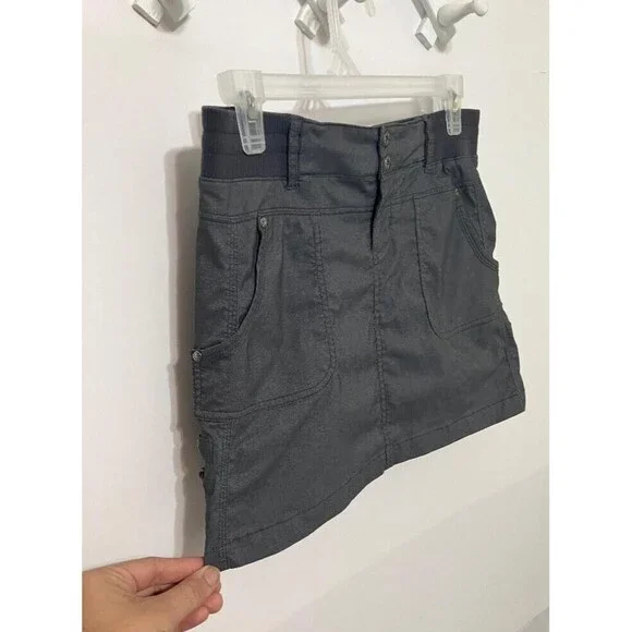 Athleta Ladies Grey Skort Shorts Size 4 Woman's Activewear Gym Tennis Stretch - Picture 3 of 14